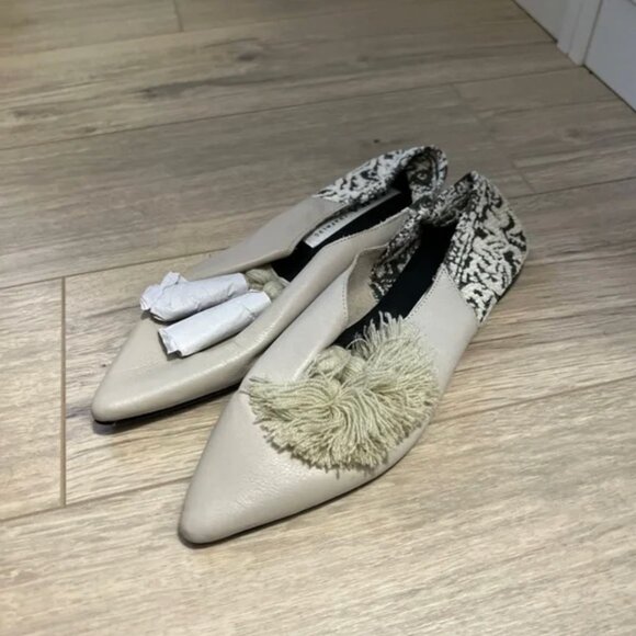 Zara Limited Edition Flat Leather Shoes With Tassels EUR 37 - Picture 6 of 9